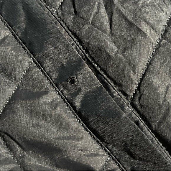 Stussy Quilted Bomber Jacket Faux Fur Collar Gray Black - Picture 6 of 6